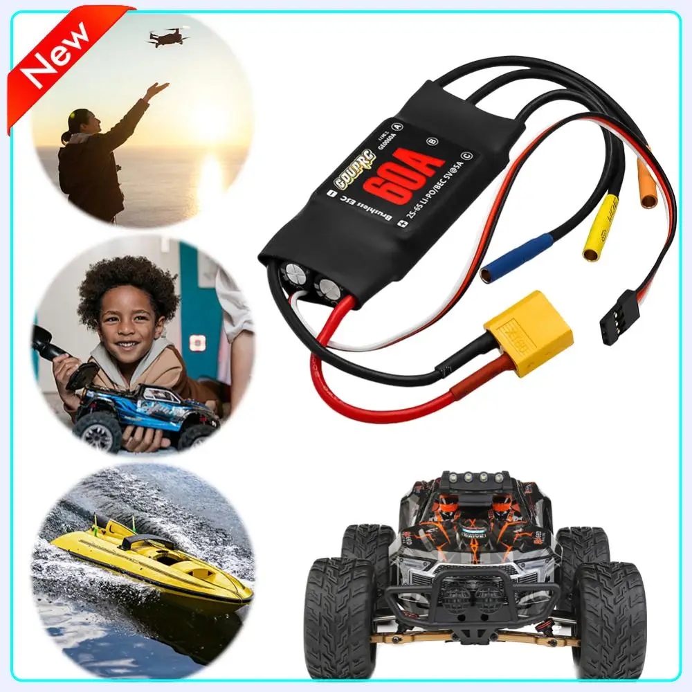 

60A Brushless Electronic Controller 2-6S Electric Speed Controller with 5V/7A BEC & XT60 Plugs for Drone RC Helicopter Airplane