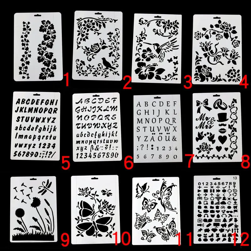 DIY Handmade Material Drawing Hollow Tool Drawing Masking Spray Mold 744