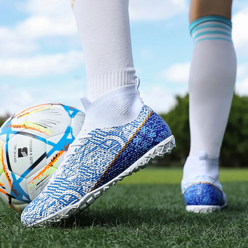 أحذية كرة القدم في الهواء الطلق الرجال أحذية كرة القدم تنفس أحذية كرة القدم خفيفة الوزن خفيفة عدم الانزلاق الرياضة العشب مريحة كرة الصالات #4