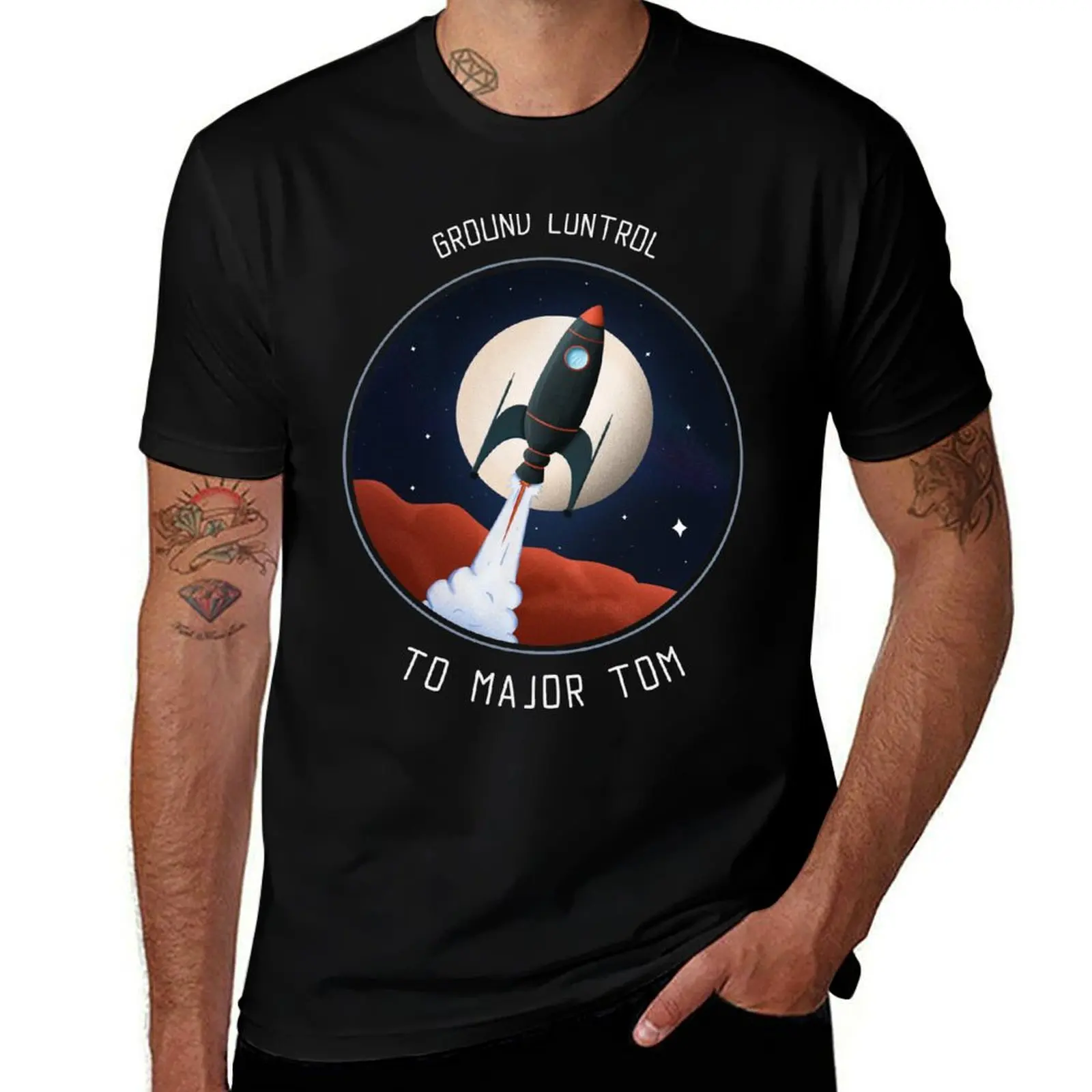 

Ground control to Major Tom, Space astronaut T-Shirt man t shirt designer anime t shirts for man