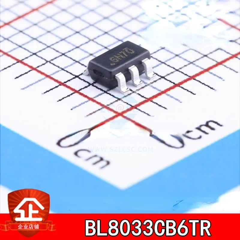 

10pcs New and original BL8033CB6TR SOT23-6 Screen printing:GN Synchronous buck converter chip BL8033CB6TR SOT23-6 GN