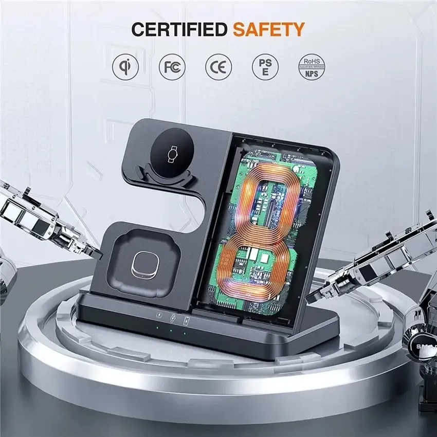 3 in 1 Qi Wireless Charger Stand For Samsung S23 S22 S21 Ultra Note Galaxy Watch 6 5 Active Buds 15W Fast Charging Dock Station image 4