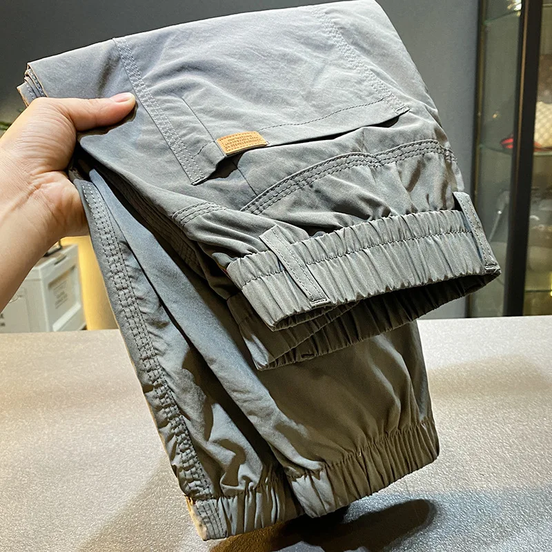 Khaki Casual Pants Men's 2024 Summer New High-End Trendy Loose Tappered Tooling Sports Thin Long Pants