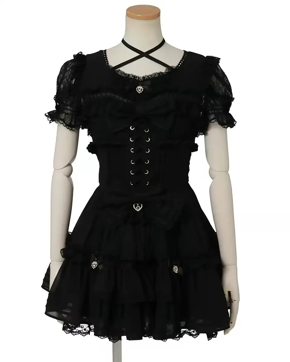 Japanse Liz Zoete Meisjes Leuke Lolita Jurk Kant Patchwork Lange Mouw Elegante Prinses Jurk 2023 Nieuwe Slim-fit Lolita jurken