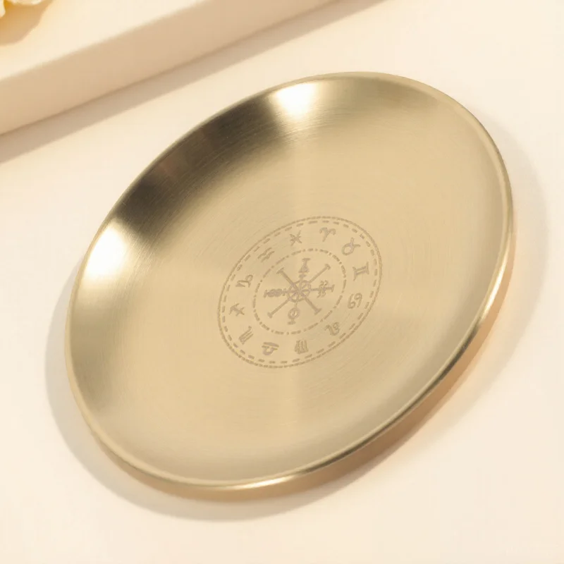 

Metal Witch Altar Tray Jewelry Plate Iron Small Ring Dish Necklace Bracelet Holder Decorative Tray Metal Jewelry Dish