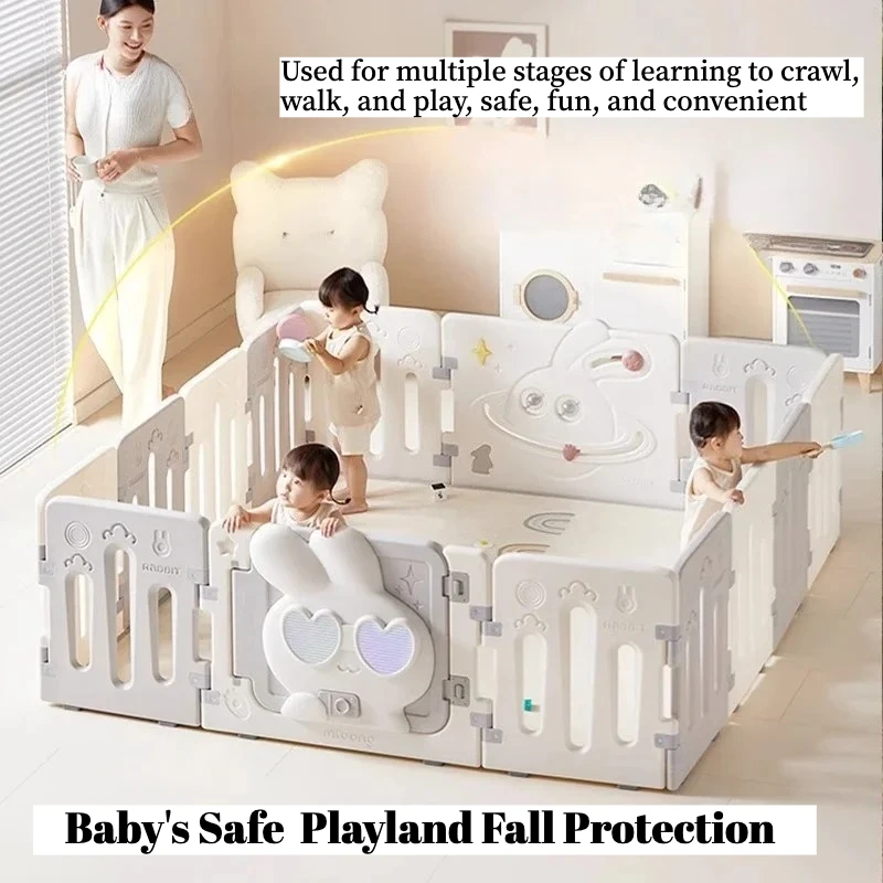 Large Baby Playpen with Activity Center | Portable Safety Play Yard for Indoor Toddler Crawling, Kids Playpark & Infant Games