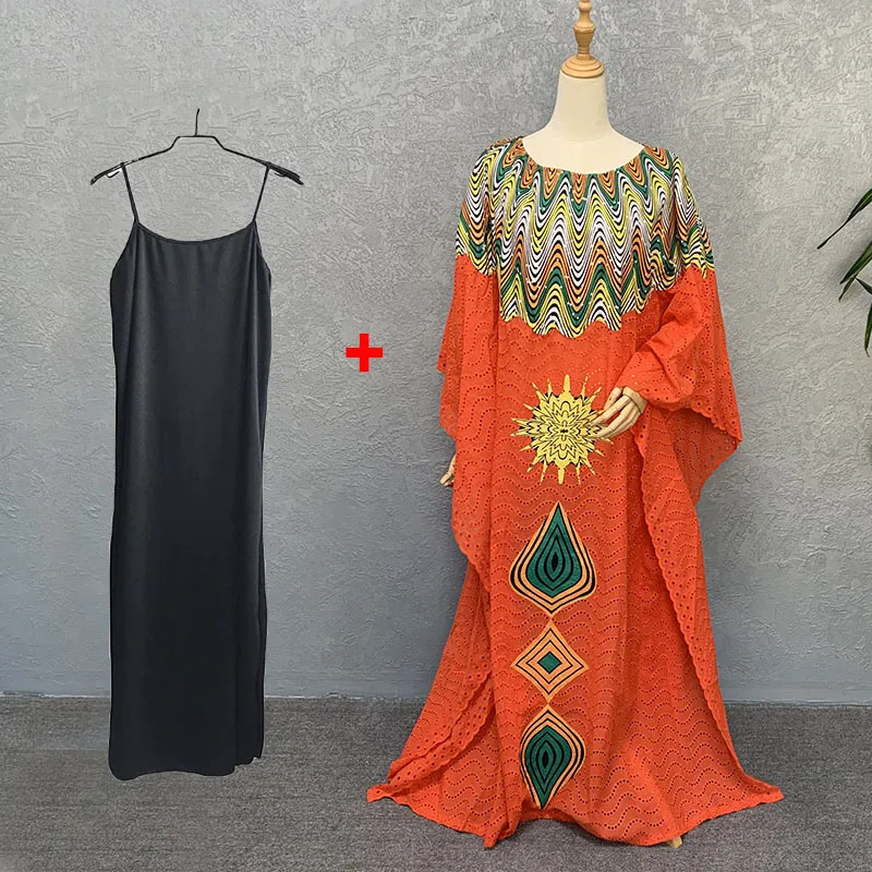 New Arrival Kaftan Cover Up Casual Knitted Maxi Robe African Women Dashiki Stunning Elegant Ladies Hollow Out Abaya With Inner