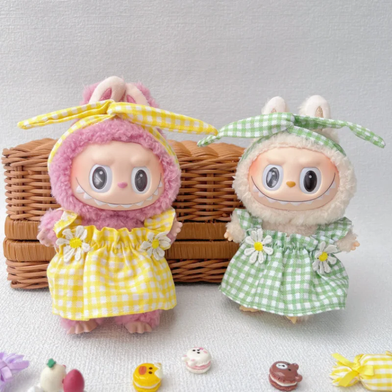 

Labubu Clothes 1st-2nd Gen Labubu 17cm Labubu Doll Clothes Accessories Heart-Moving Macaron Labubu Clothes Outfit Daisy Hairband