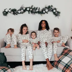 Winter Christmas  Pajamas Set Santa Tree Print Mother Father Kids Suit Baby Romper Xmas Look Pyjama Family Matching Outfits