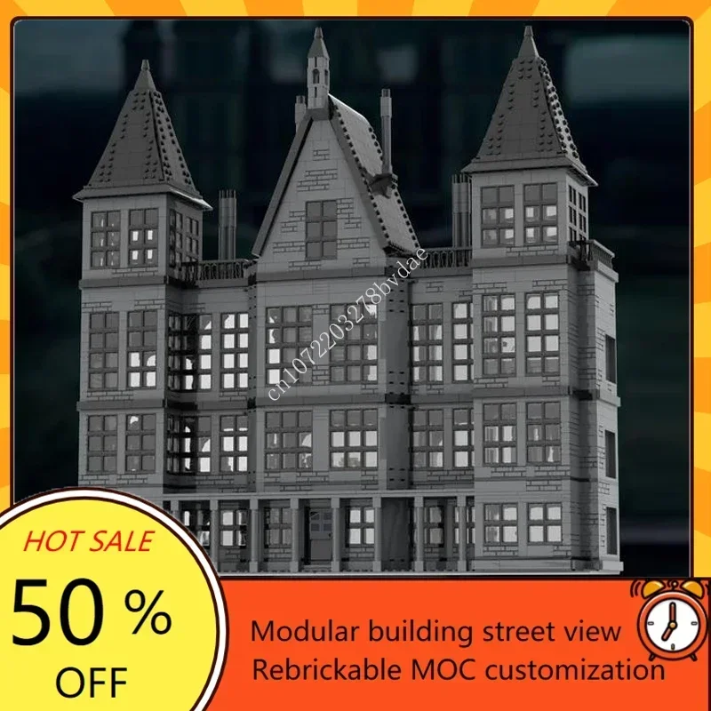 4064PCS Customized MOC Malfoy Manor Harries street view Model Building Blocks Bricks Set Children birthday toys Christmas gifts