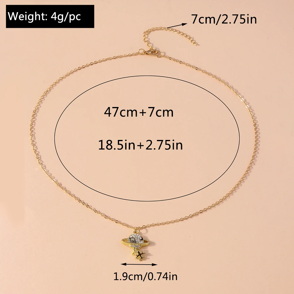 Aihua Exquisite Y2K Gold Farbe Kristall Sonne Mond Sterne Halsketten für Frauen Koreanische Temperament Schlüsselbein Kette Geburtstag Schmuck Geschenk – Detail 10