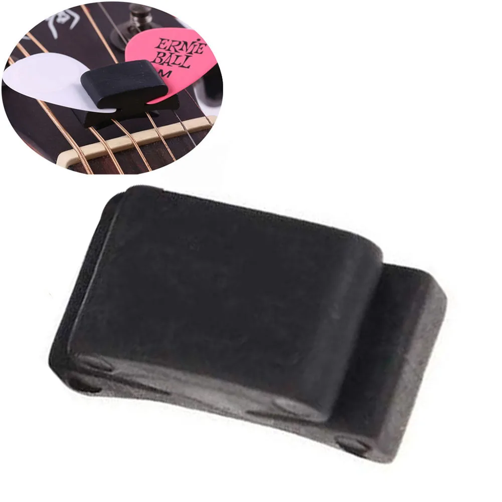 Accessories Pick Holder Parts Rubber For Ukelele 0.98*0.39*0.39inch Approx.10g Black For Bass For Guitar Brand New