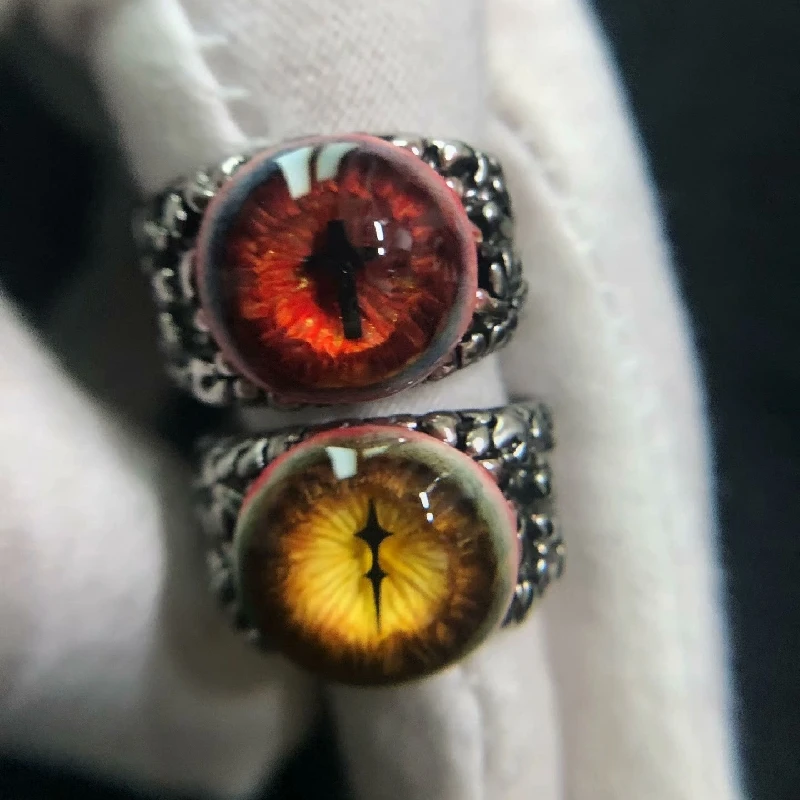 3090 Creative Handmade Cthulhu Eyeballs Devil's Ring Dark Punk Style Hip Hop Gothic Jewelry Halloween Artwork Customized Gifts