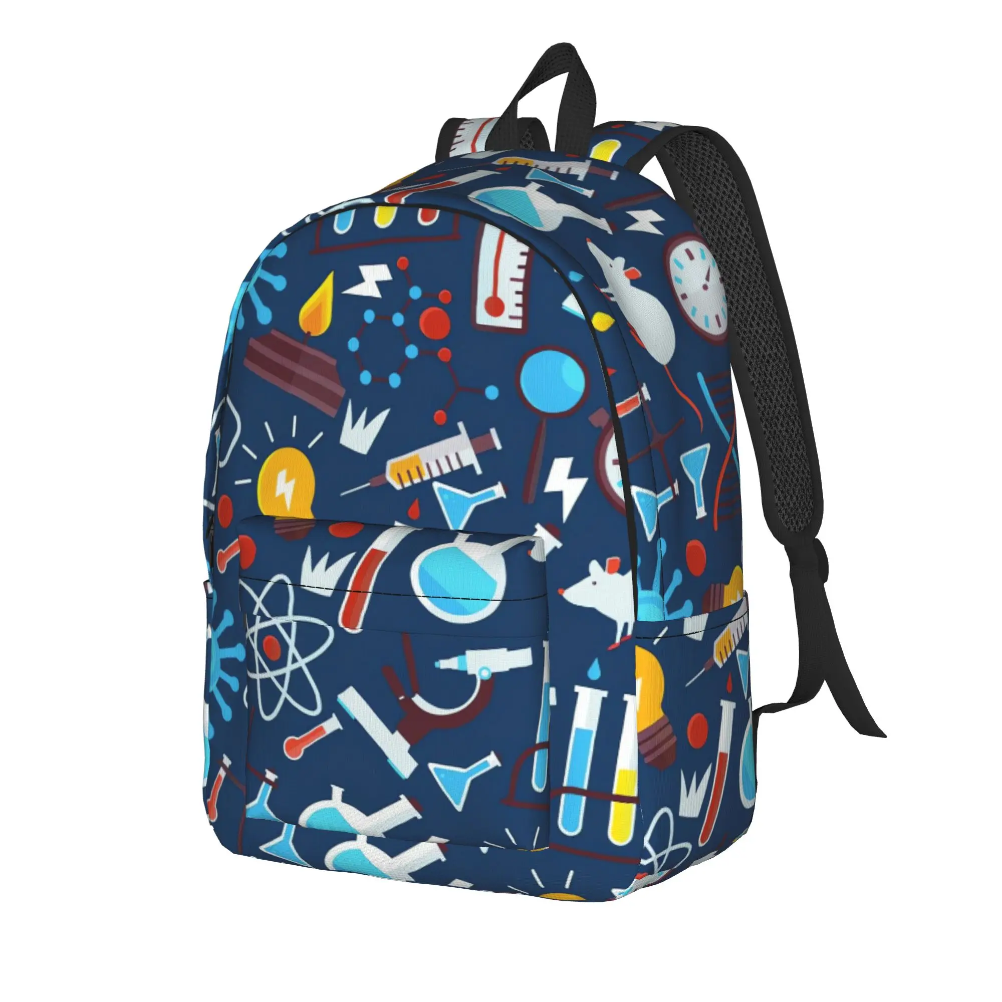 Chemistry Science Test Tubes Lab School Subject Backpack Backpacks Student Unisex Trekking Print High School Bags Rucksack