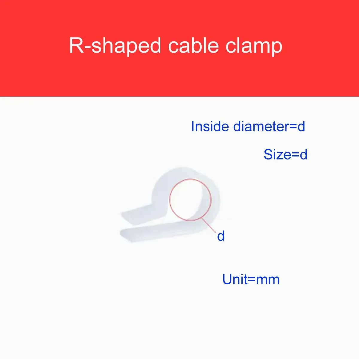 

White r-Shaped Cable Clip, Wire Fixing Clip, Thickened Wiring Fixing Button