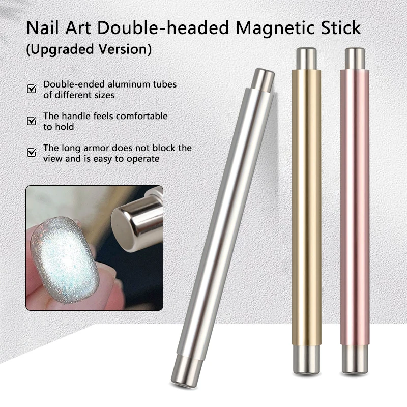 1pc forte magnetico lungo doppia testa magnete per unghie penna per strumenti magnete per unghie nail art manicure per gatto gel magnetico per manicure fai da te