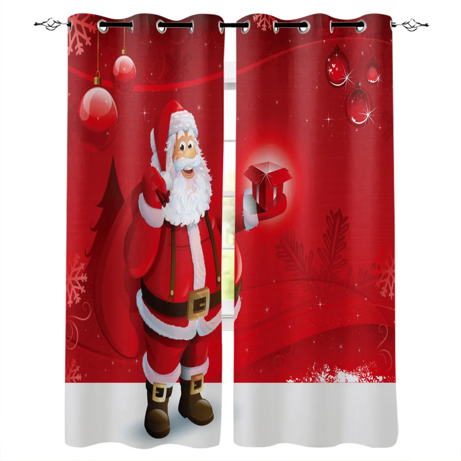 Santa Claus Christmas Decoration Christmas Blackout Curtains 3D Print Window Curtain Bedroom Living Room Decor Window Treatments