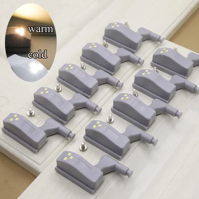 10-1Pcs Universal LED Inner Hinge Lamp Under Cabinet Light Wardrobe Sensor Light for Cupboard Kitchen Bedroom Closet Night Lamps