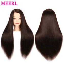 Cabeza de muñeca de entrenamiento de maniquí femenino con pelo, cabeza de muñeca de cosmetología de peluquería con trípode de soporte para elegir, 65CM