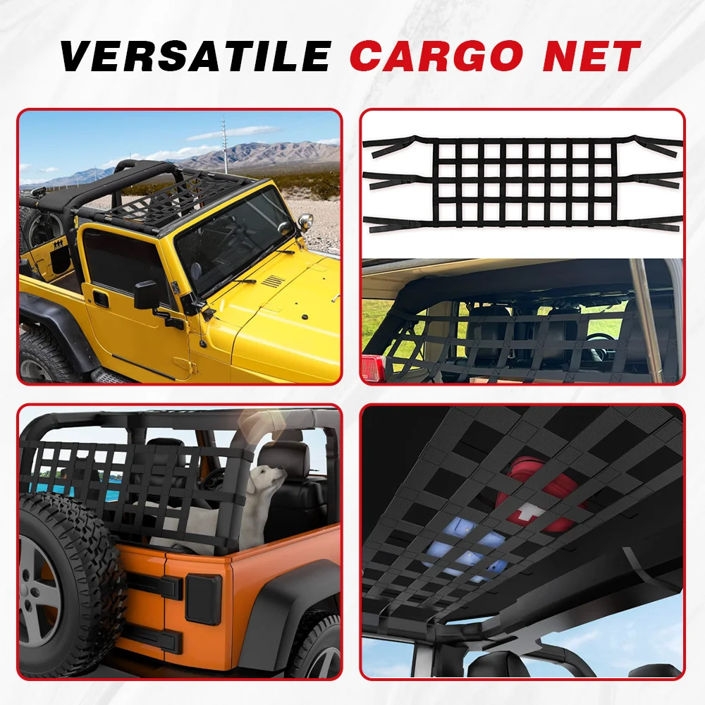 RASTP-متعددة الوظائف شبكة شبكة بضائع السيارات سقف صافي أرجوحة ل جيب رانجلر YJ TJ JK JKU JL JLU والمصارع JT 1987-2020 BAG111 #5