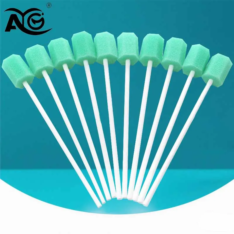 

AG 100Pcs Dental Disposable Oral Sponge Swab Tooth Cleaning Mouth Swabs With Stick Tooth Cleaning Sponge Stick Oral Care