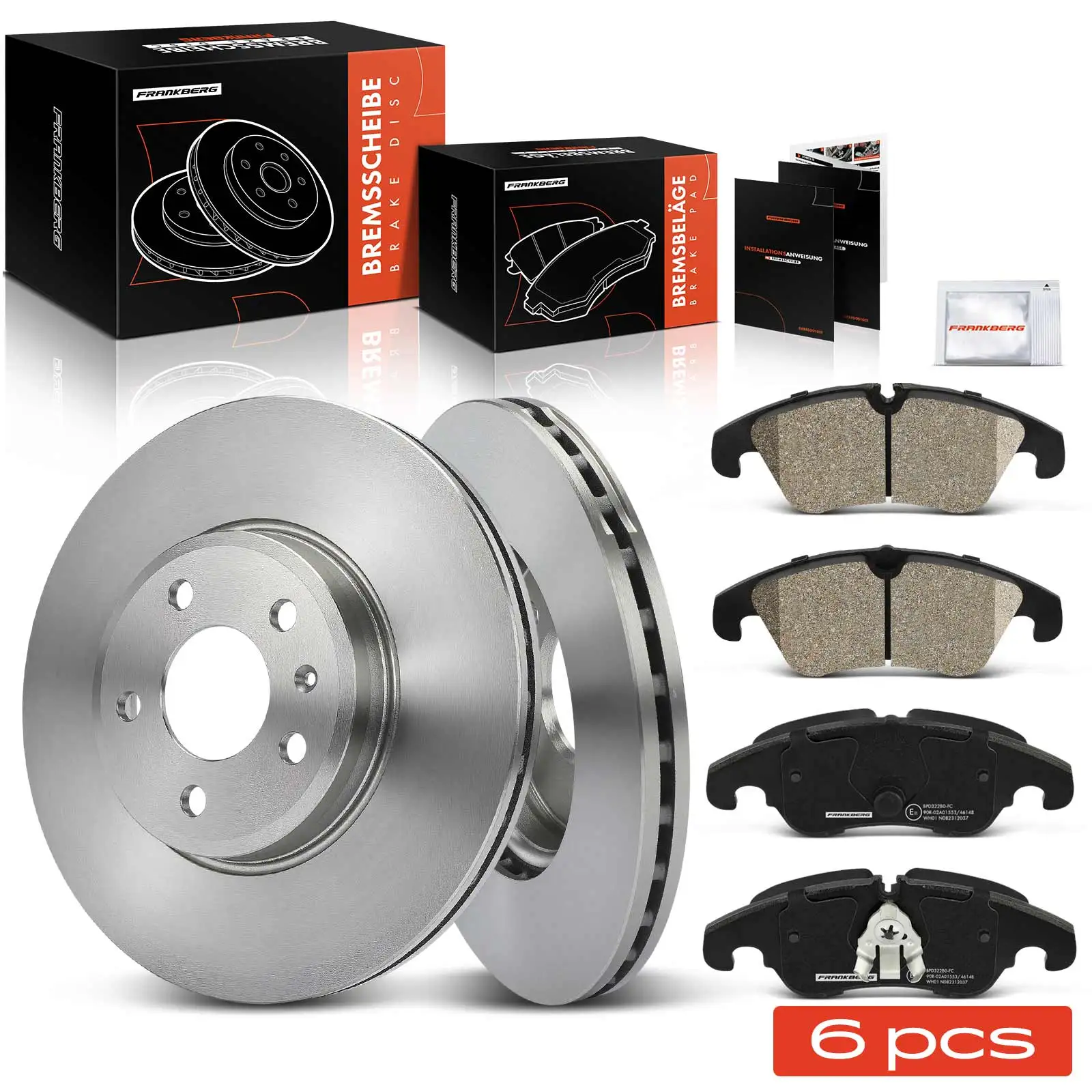 Frankberg 1x Remschijf Remblokken Set Vooras Links Rechts voor Audi A4 8K2A4 Allroad 8KH A4 Avant 8K5 A5 8R0698151S
