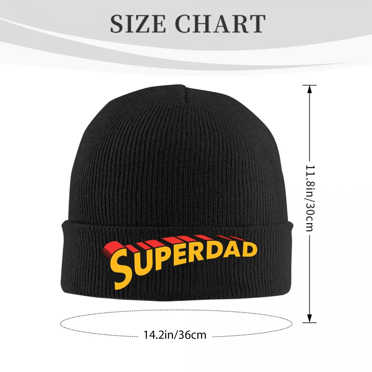 Super Dad Father's Day Logo Unisex Adult Knitted Caps Winter Ski Warm Skullies Beanies Caps Creative Gift