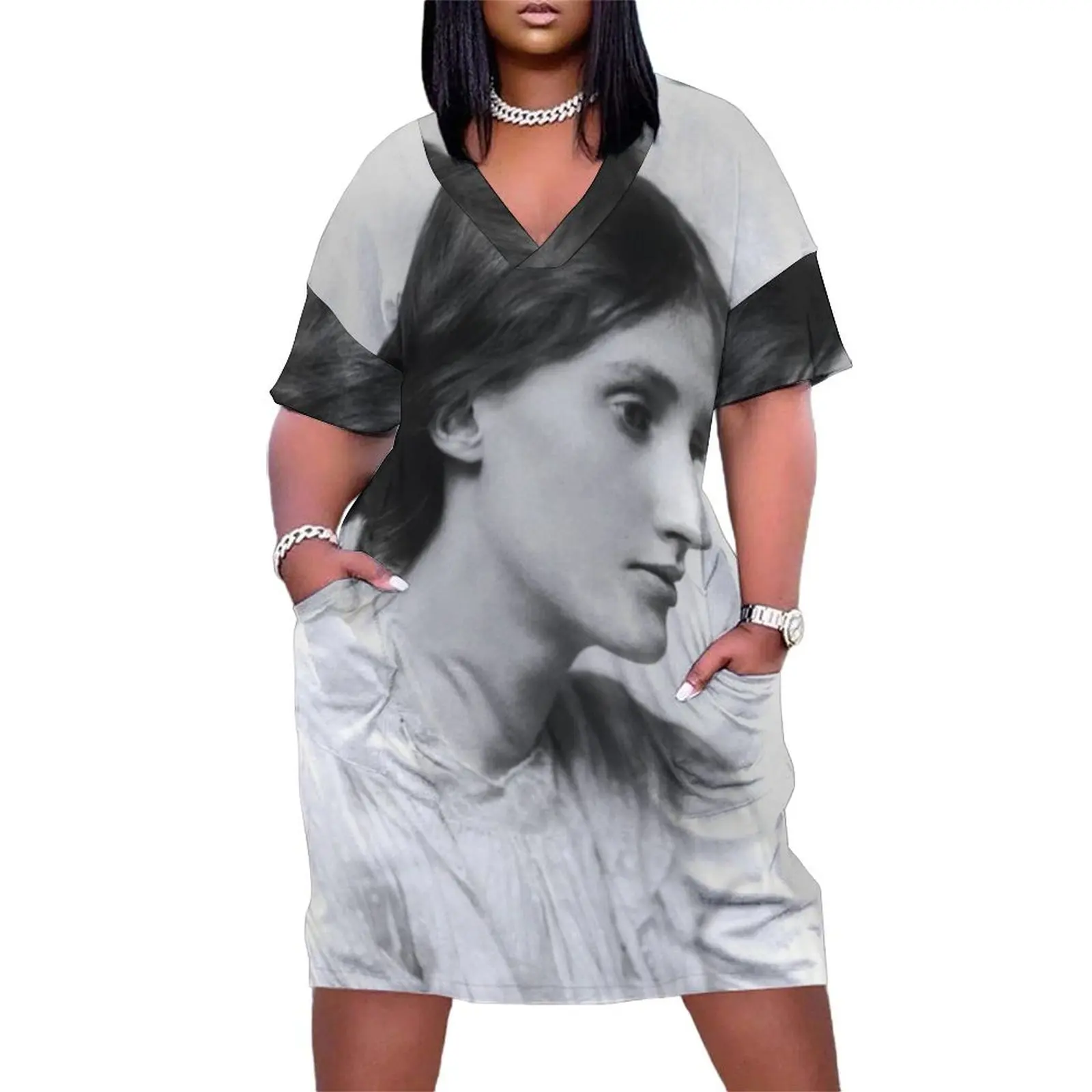

Virginia Woolf Portrait Loose Pocket Dress dresses for women 2025 summer dresses women 2025 women's clothing korea stylish