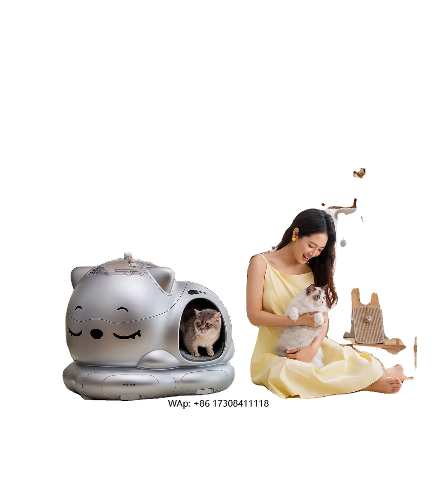 Smart Electric Self-Cleaning Smart Automatic Cat Box Low Noise App WiFi Touch Control Easy Cleaning Plastic