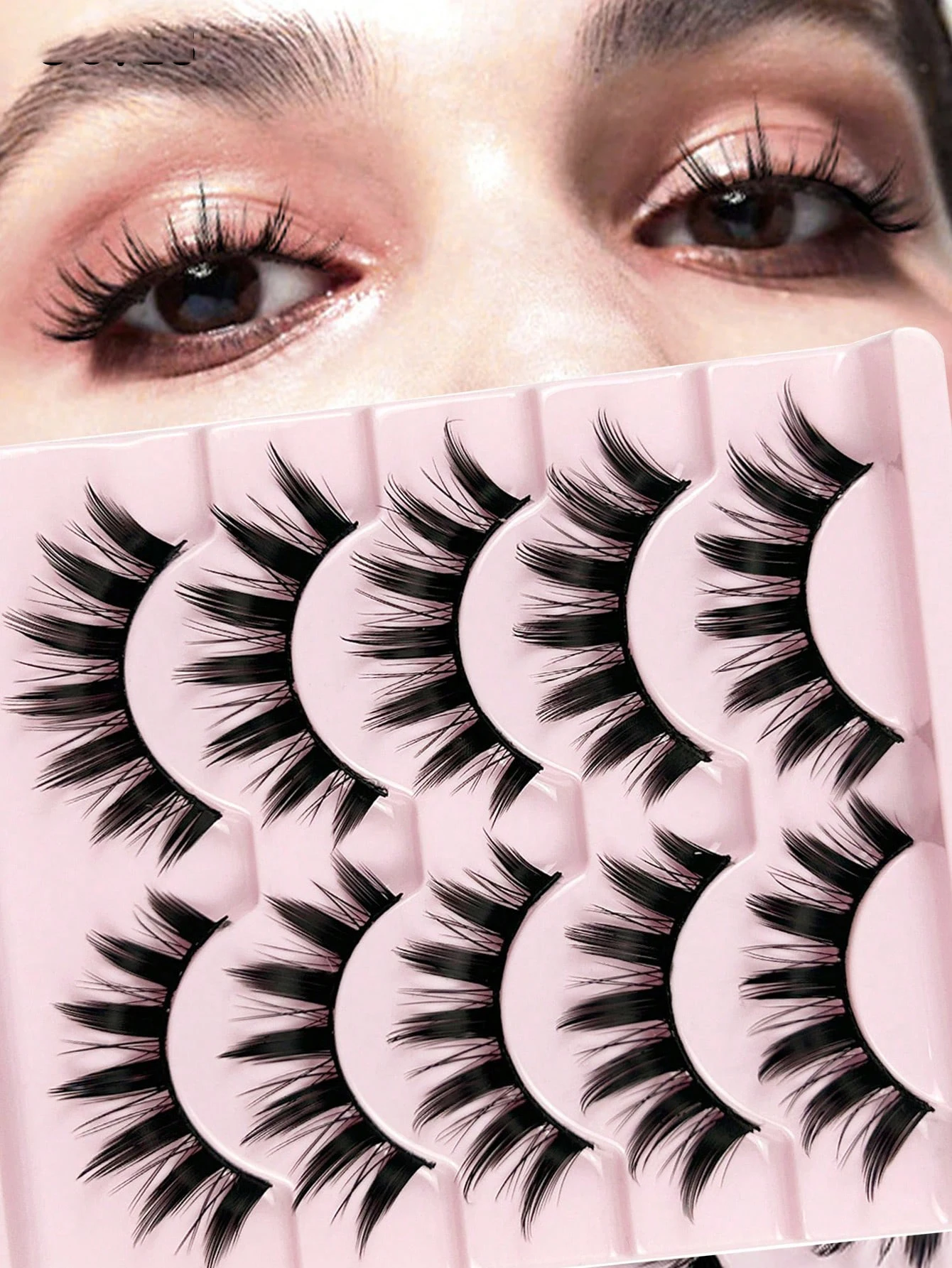 5 pares de cílios postiços estilo cômico de cauda afiada dramática – maquiagem de olhos de boneca grossa, adequada para dramatização e uso diário, leve