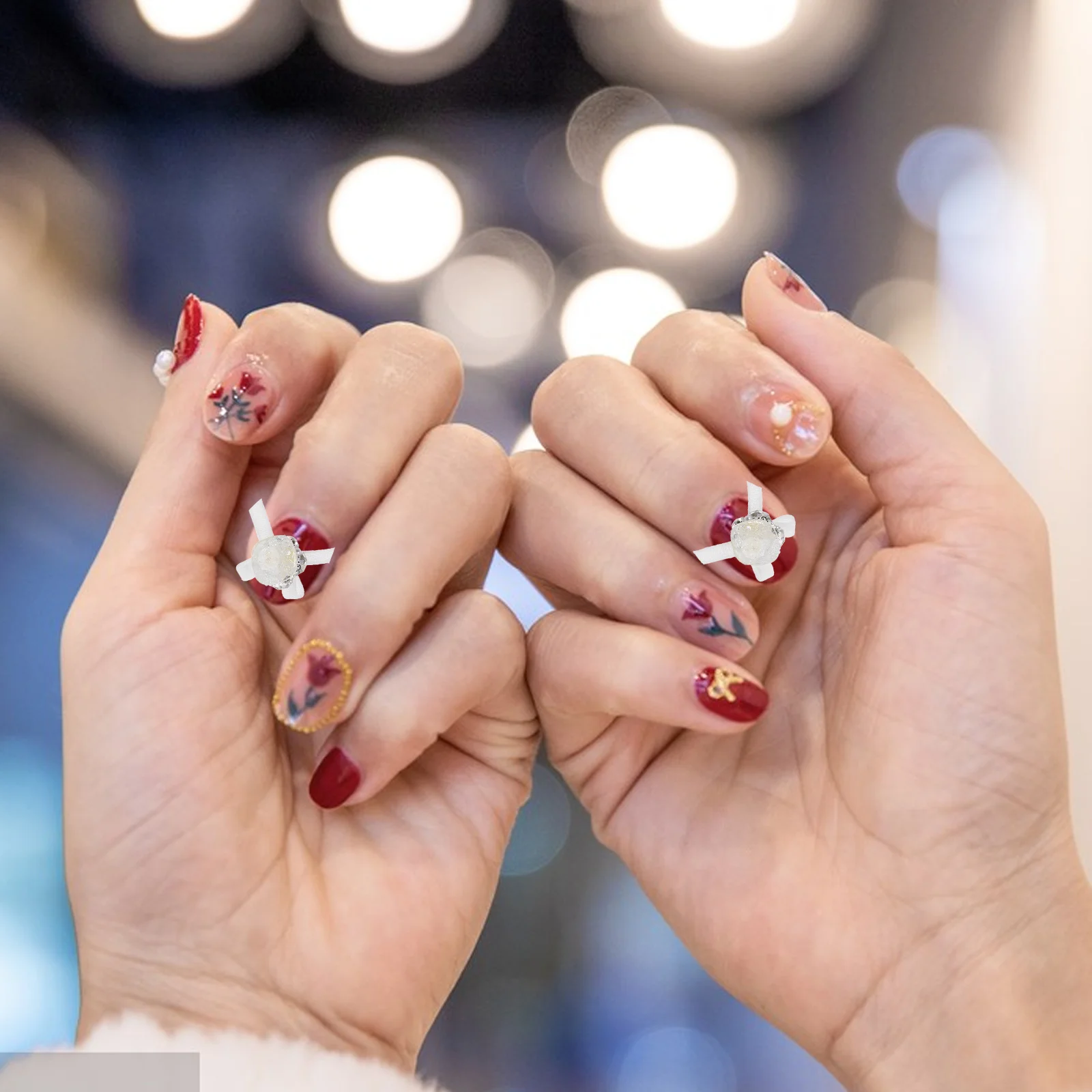 8 個 3D ネイルアクリルラインストーンかわいいチャームマニキュア宝石簡単使用深さの次元を強化 3D ネイルアクリルラインストーン