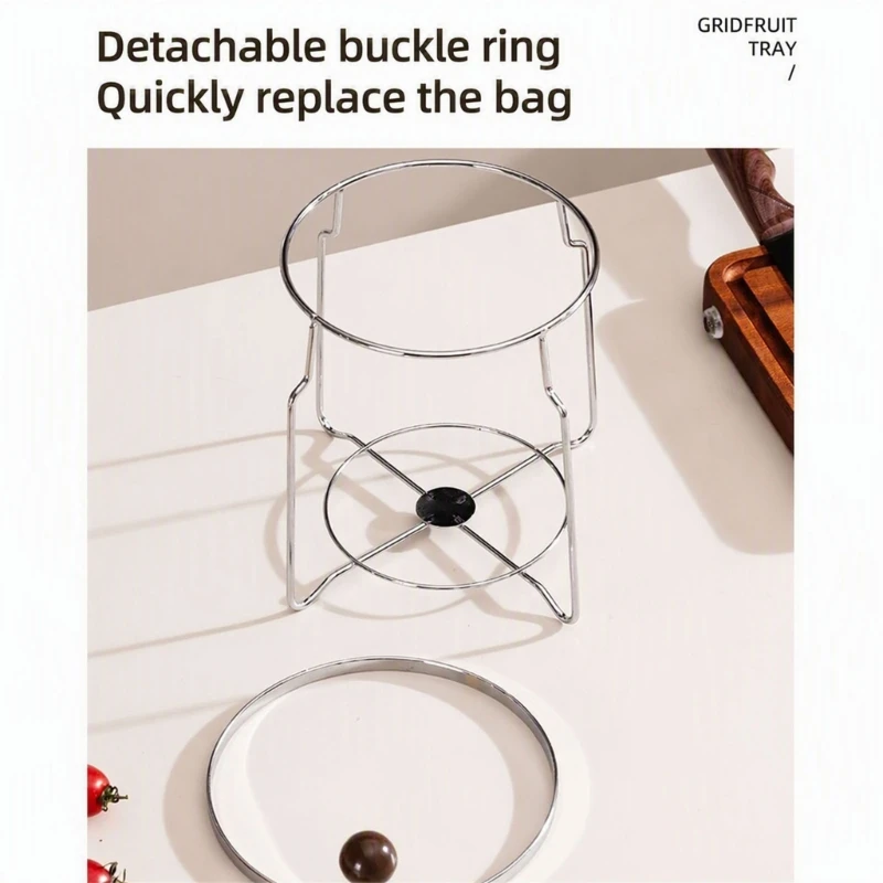 Freestanding Sink Side Trash Bag Rack for Movable Counter Use A2BB