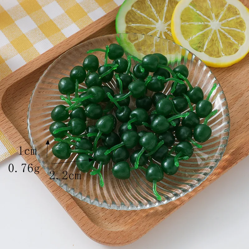 100 TEILE/LOS DIY Simulation Kirsche Miniatur Obst Dekorative Für Puppenhaus Zubehör Küche Spielen Spielzeug Hause Dekoration Geschenke – Detail 14