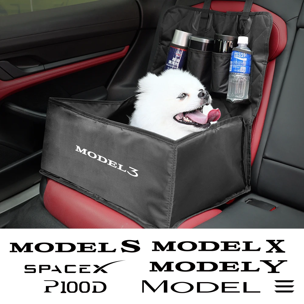 Pet Dog Car Seat Cover Folding Anti-Slip Waterproof Cushion Mat Pad Carrier Bag For Tesla Model 3 X S Y P100D Chinese 3 SpaceX