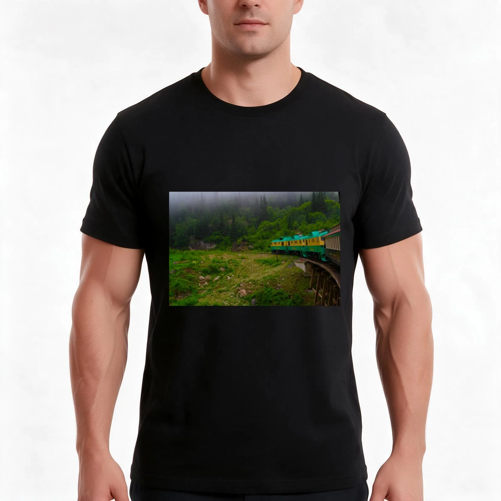 White Pass and Yukon Route T-Shirt, Summer Casual Cotton Tee, Oversized Streetwear Tops, Vintage Graphic Print, Unisex Men Women