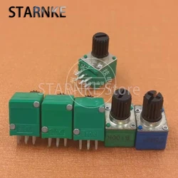 5PCS RK097 097 Type Double B10K B20K B50K B100K C500K 6 Pin Amplifier Audio Volume Sealed Potentiometer Flower Shaft Length 10MM