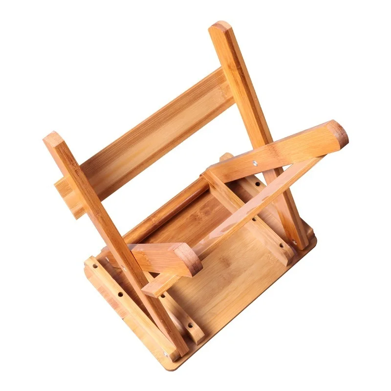 Bamboo folding stool solid wood children portable folding stool foldable stool small stool adult low stool household