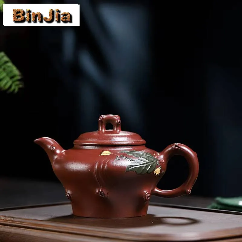 

340 мл Бутик Исин Фиолетовые Глиняные Чайники Ручной Работы Магнолия Горшок Сырой Руды Грязь Чайник С Заварником Китайский Чайный Набор Ча Ремесло