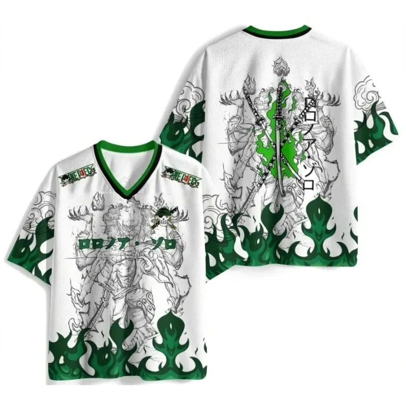 Nueva Camiseta de Verano 2026 de Anime Japonés One Piece Zoro Luffy 3D de Secado Rápido, Talla Grande para Hombre, Mujer y Niños