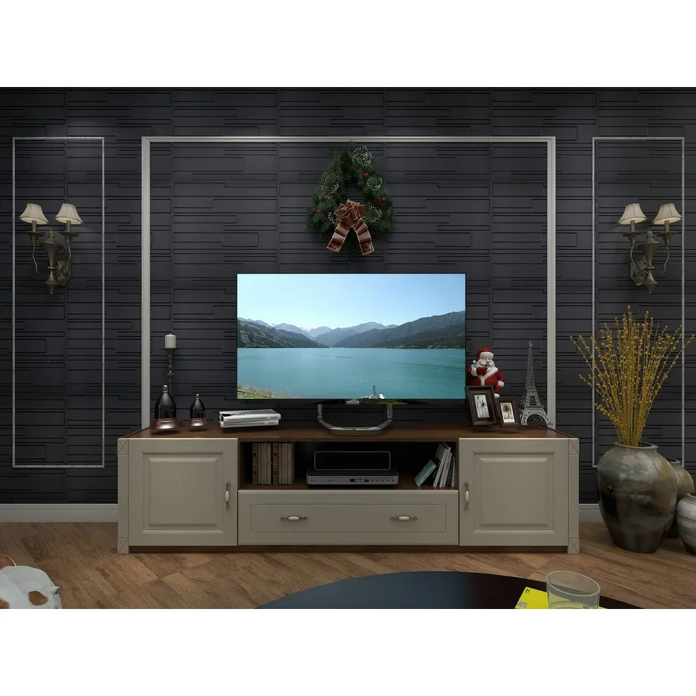 Panneaux muraux 3D en PVC, 12 paquets, résistants au feu, étanches, conception de ligne croisée, bricolage, facile à nettoyer, revêtement mural décoratif, décoration de maison