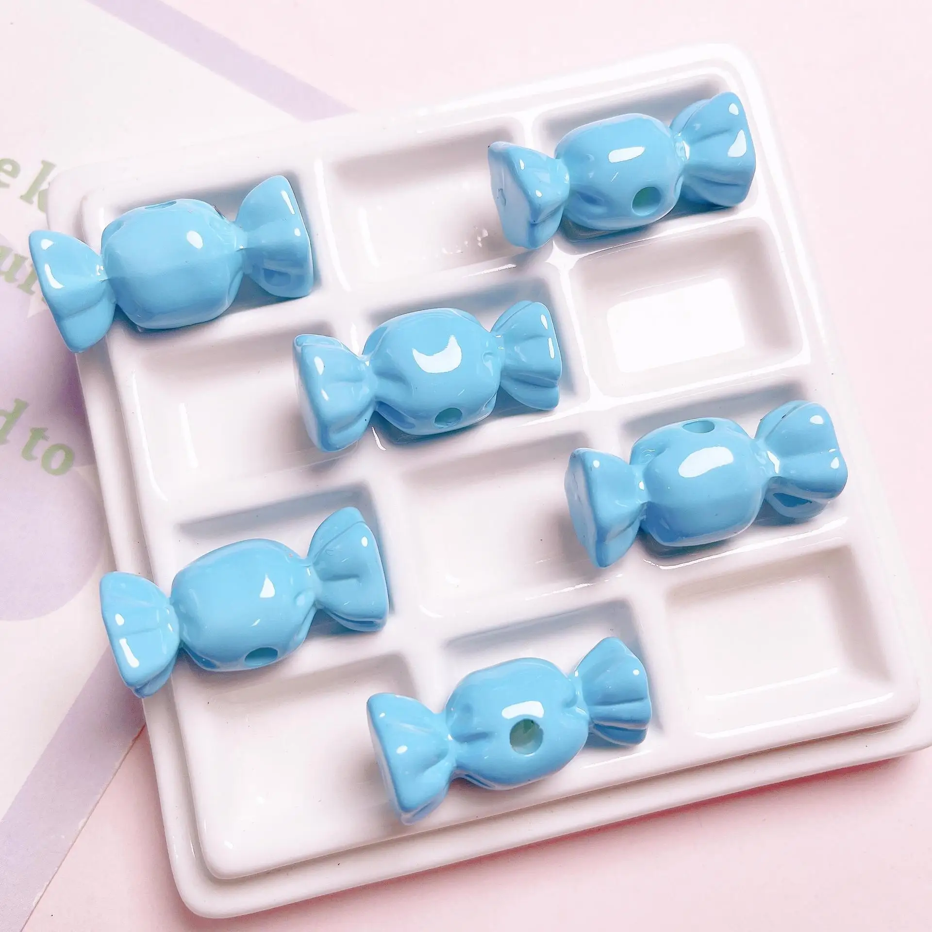 10pcs/lot 15x31mm Candy Shaped Big Hole Acrylic Beads For Jewelry Making Needlework DIY Bracelet Necklace Handmade Accessories