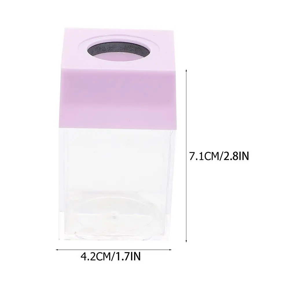2Pcs Magnetic Paperclip Bucket Square Transparent Containers for Desk Organizers Clips Holder Plastic Case Storage Dispenser