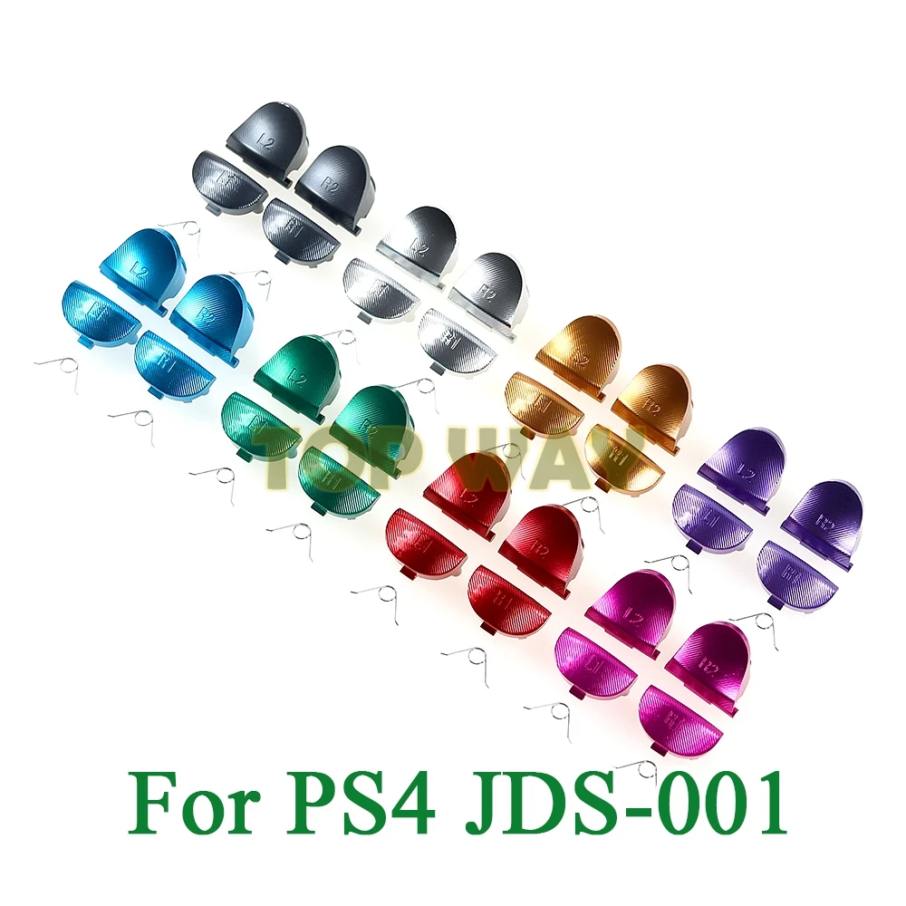 1 مجموعة JDS001 JDM011 أزرار معدنية رصاصة غطاء الفطر L1 R1 L2 R2 Dpad أزرار الألومنيوم لوحدة تحكم PS4 JDS 001