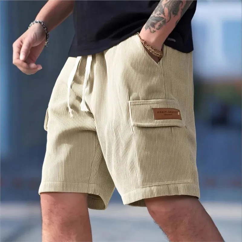 

Men's casual Cargo Shorts Fashion Pocket Military Shorts Summer corduroy Jogging Sports Casual Male Work Hiking Short Pants