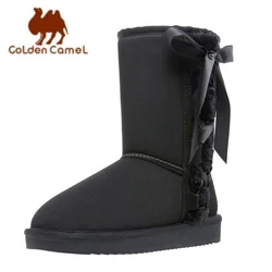 GOLDEN CAMEL Women's Winter Boots Hiking Warm Fur Snow Boots Classic Short Boot Shoes for Women New Cute Mid Calf Bootie Outdoor