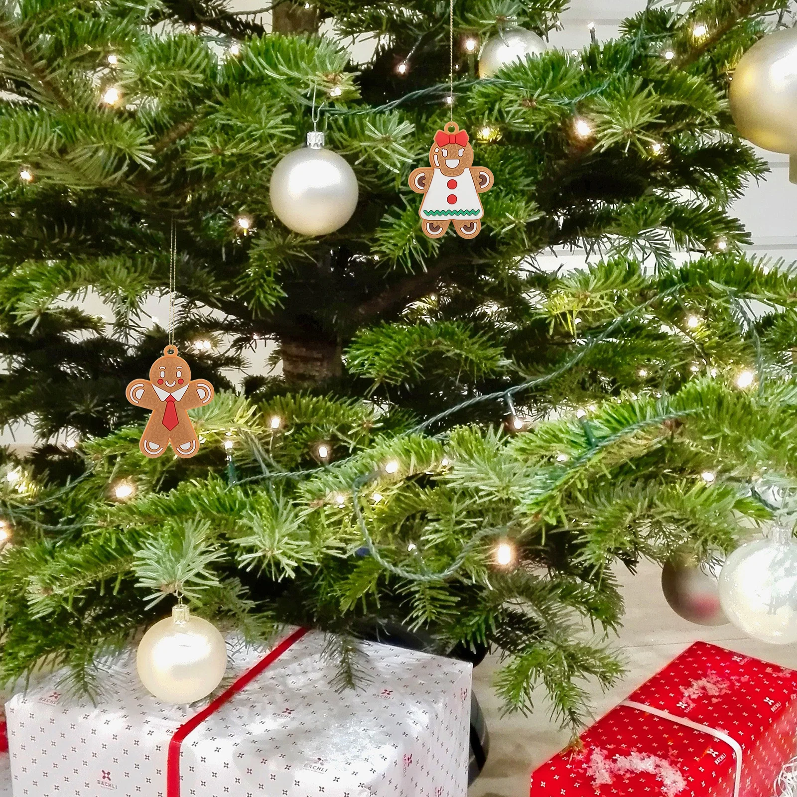 

12Pcs Gingerbread Man Christmas Pendant Unique Hanging Ornaments Tree Decor Holiday Home Decorations Tree Pendant