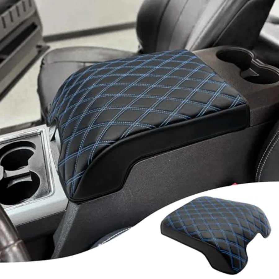 

Center Console Armrest Cover for Ford F250 F350 F450 F550 2011-2016 Auto Arm Rest Box Cushion Pad PU Leather Trim Anti-Scratch