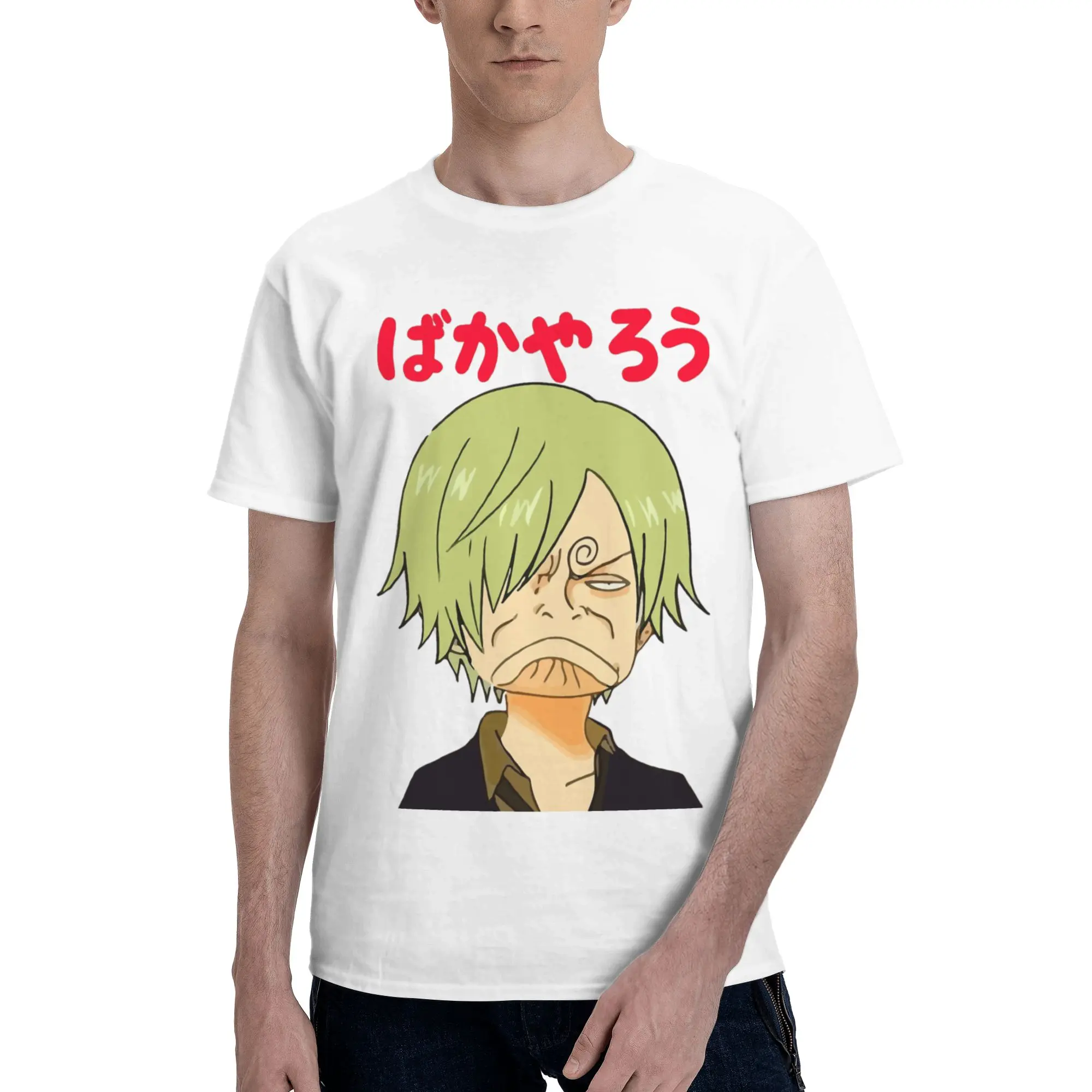 Sanji Funny Face  Men T Shirt One Piece Amazing Tee Shirt Short Sleeve O Neck Pure Cotton Birthday Gift Clothing T-Shirt