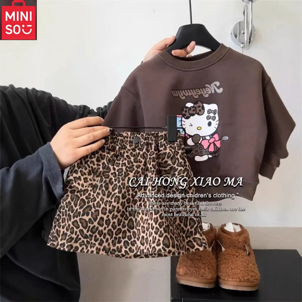 

MINISO Детская одежда для девочек, весенне-осенний комплект с героями мультфильмов, новинка 202, детский комплект