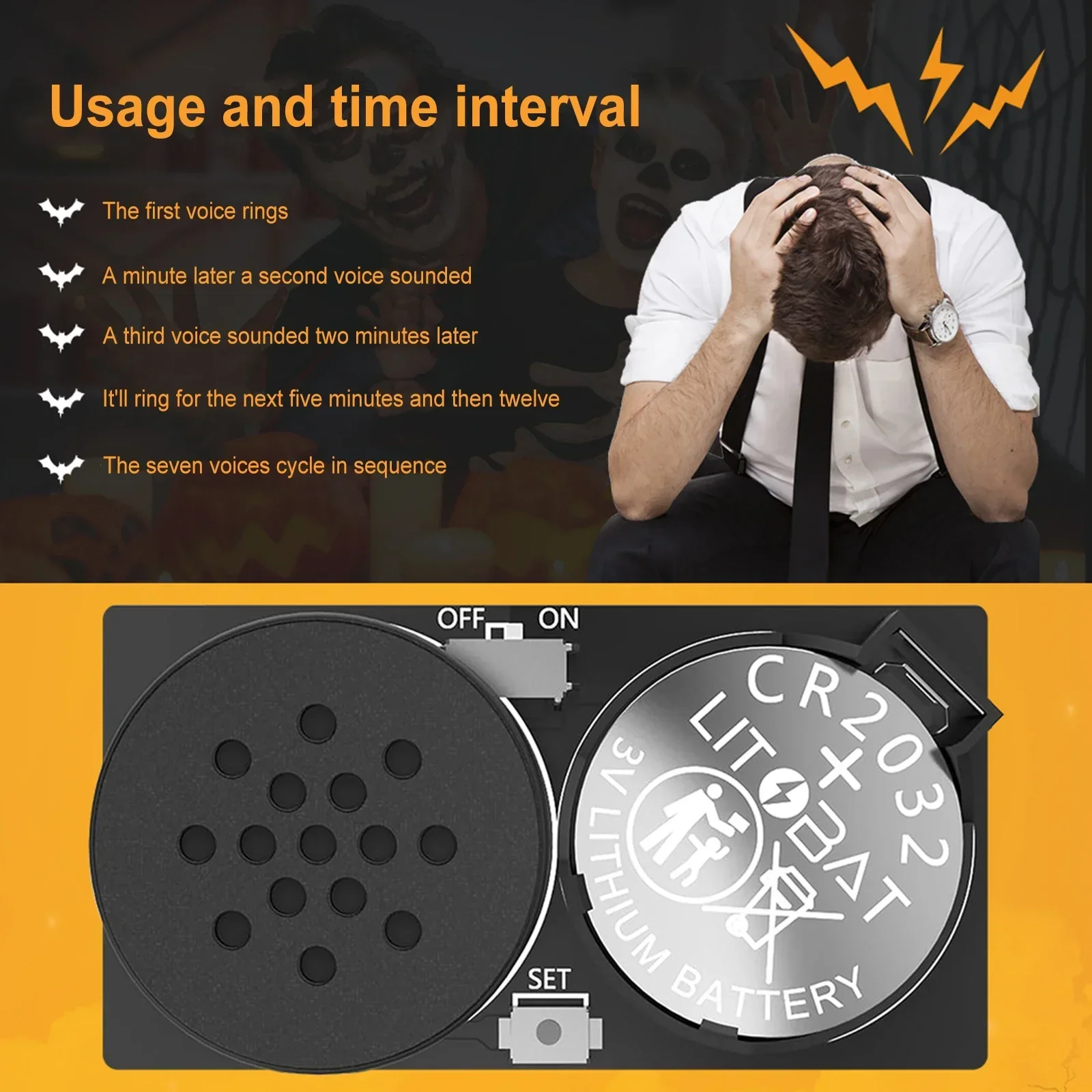 2/4 Pack Hidden Prank Noise Maker Cricket Noise Maker Prank 7 Sounds Intervals Noise for Halloween Active Party Atmosphere - view 5